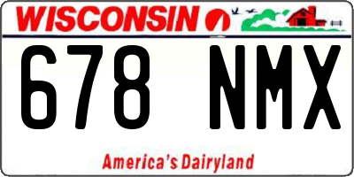 WI license plate 678NMX