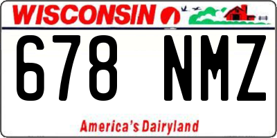 WI license plate 678NMZ
