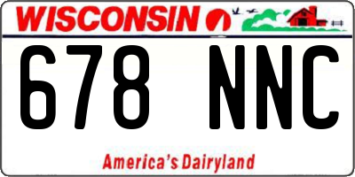 WI license plate 678NNC