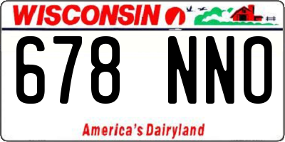 WI license plate 678NNO