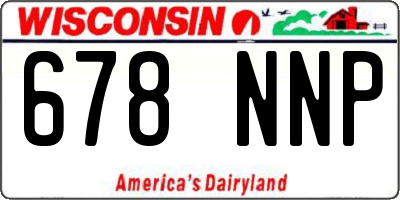 WI license plate 678NNP