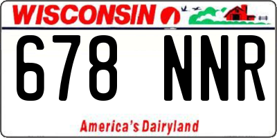 WI license plate 678NNR