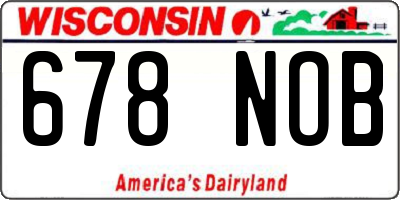WI license plate 678NOB