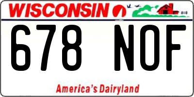 WI license plate 678NOF