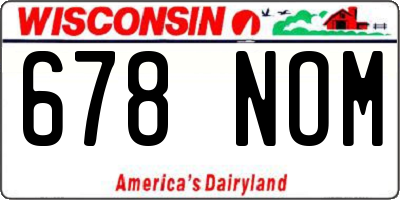 WI license plate 678NOM