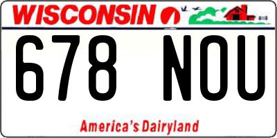 WI license plate 678NOU
