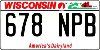 WI license plate 678NPB
