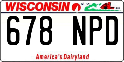 WI license plate 678NPD