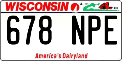 WI license plate 678NPE