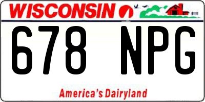 WI license plate 678NPG