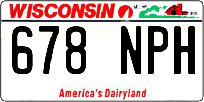 WI license plate 678NPH