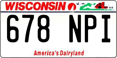 WI license plate 678NPI