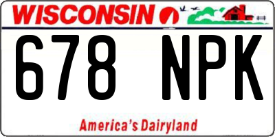 WI license plate 678NPK