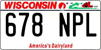 WI license plate 678NPL
