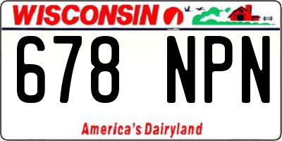 WI license plate 678NPN