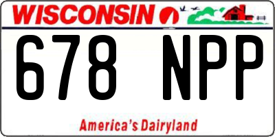 WI license plate 678NPP