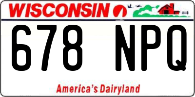 WI license plate 678NPQ