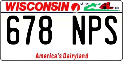 WI license plate 678NPS