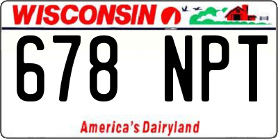 WI license plate 678NPT