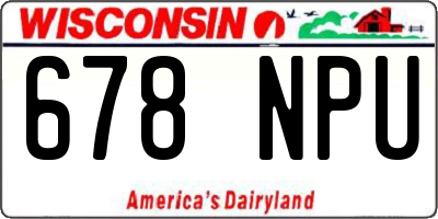 WI license plate 678NPU