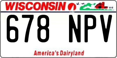 WI license plate 678NPV