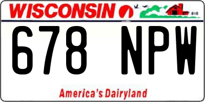 WI license plate 678NPW