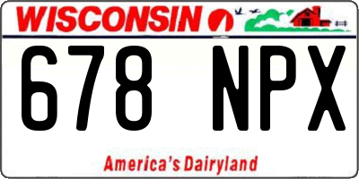 WI license plate 678NPX
