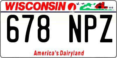 WI license plate 678NPZ