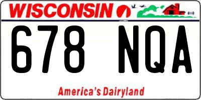 WI license plate 678NQA