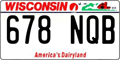 WI license plate 678NQB