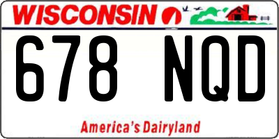 WI license plate 678NQD