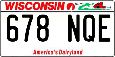 WI license plate 678NQE
