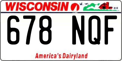 WI license plate 678NQF