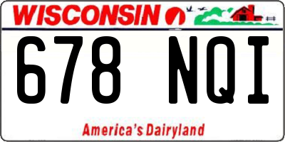 WI license plate 678NQI
