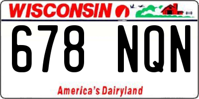 WI license plate 678NQN