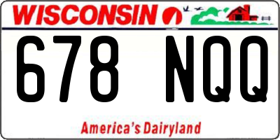 WI license plate 678NQQ