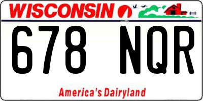 WI license plate 678NQR