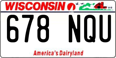 WI license plate 678NQU