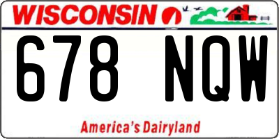 WI license plate 678NQW