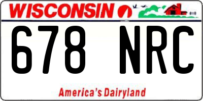 WI license plate 678NRC