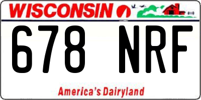 WI license plate 678NRF