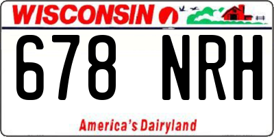 WI license plate 678NRH