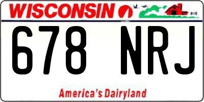 WI license plate 678NRJ