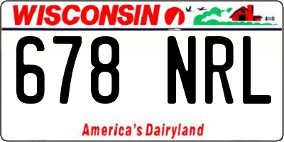 WI license plate 678NRL