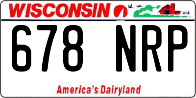 WI license plate 678NRP