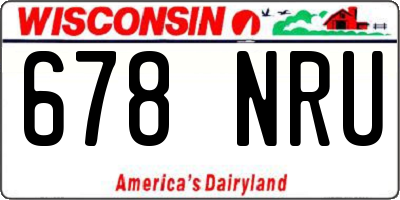 WI license plate 678NRU
