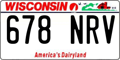 WI license plate 678NRV