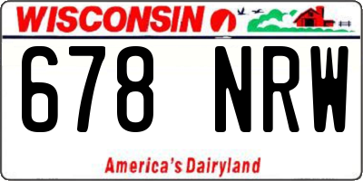 WI license plate 678NRW