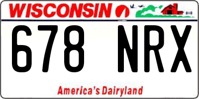 WI license plate 678NRX