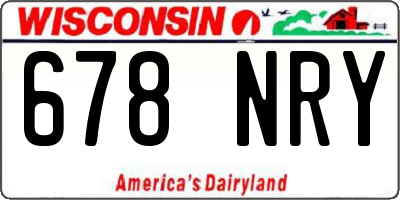 WI license plate 678NRY